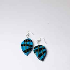 blue leaf earrings