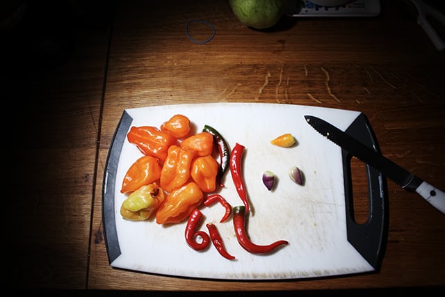 a medley of hot peppers